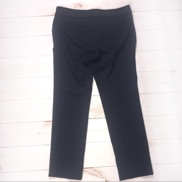 Ann Taylor 8P navy with black piping crop straight‎ leg classic career pants - Picture 3 of 9